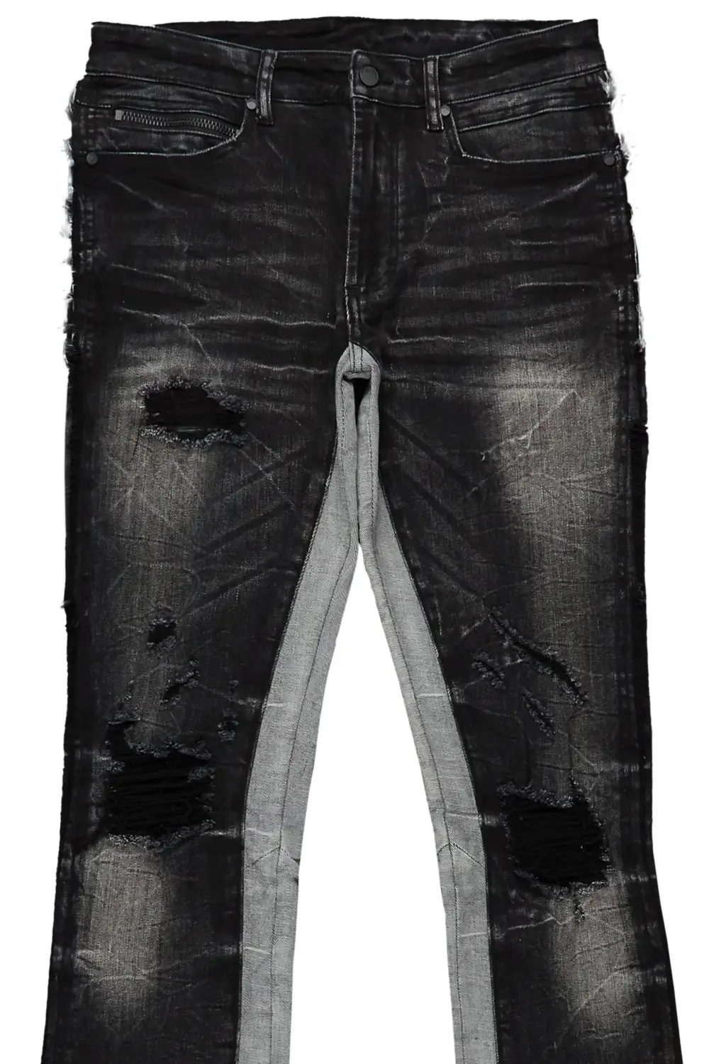 Eugene Stacked Flare Jean-Black