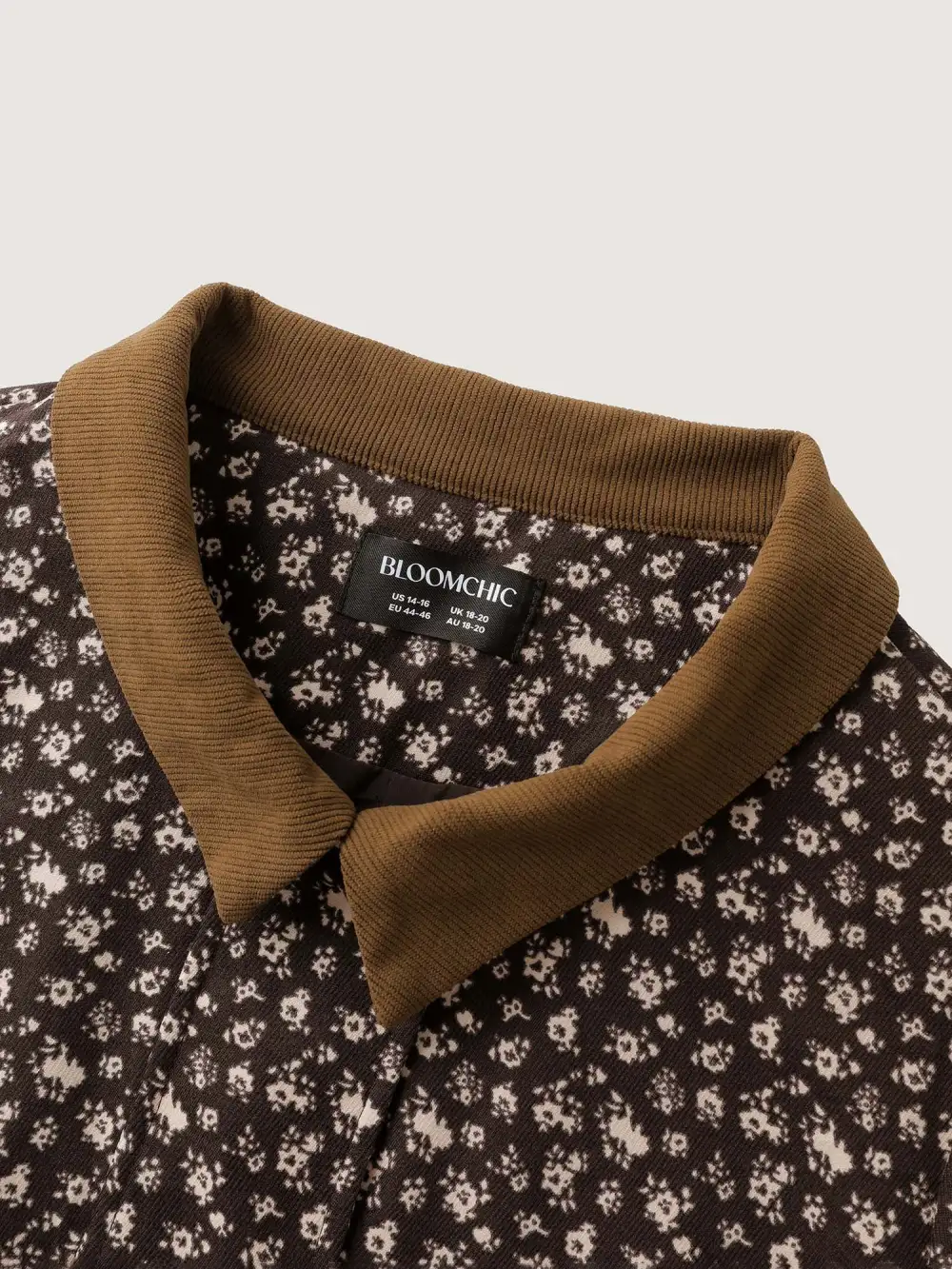 Floral Print Contrast Collar Jacket