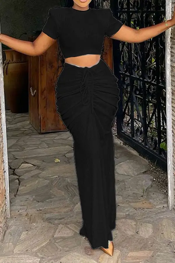 Drawstring Dress Set