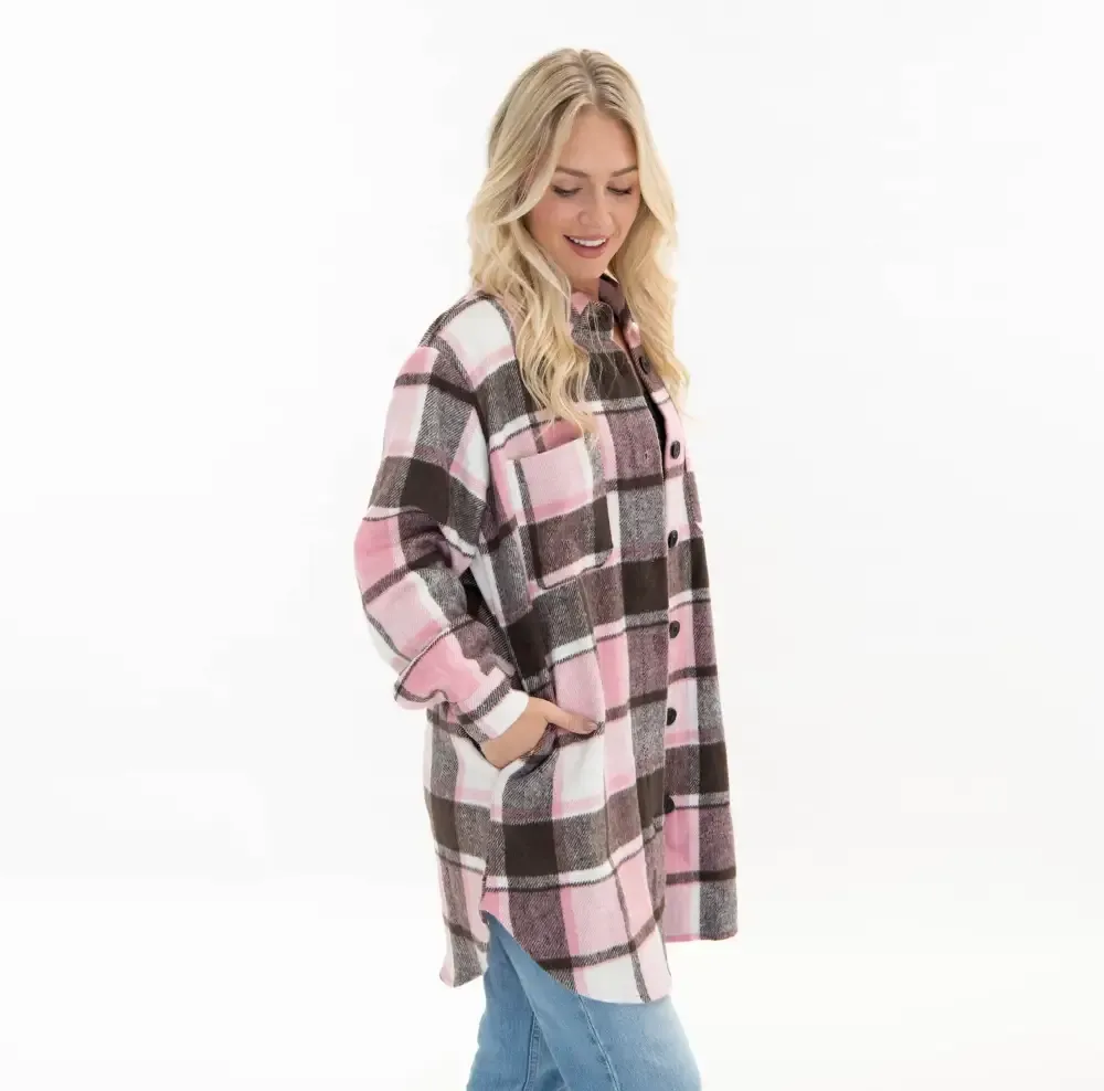 Faith Hope Love Plaid Shacket