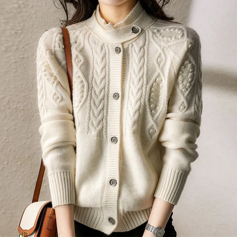 Vintage Twist Long Sleeve Sweater Cardigan