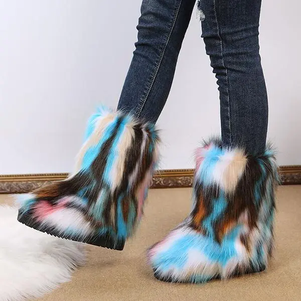 Women's Casual Warm Plush Mid-Leg Snow Boots 48476185S