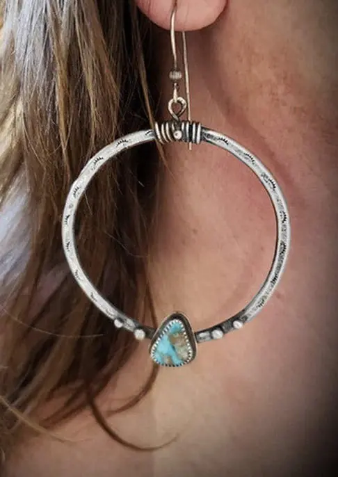 Turquoise Dangle Drop Hook Earrings