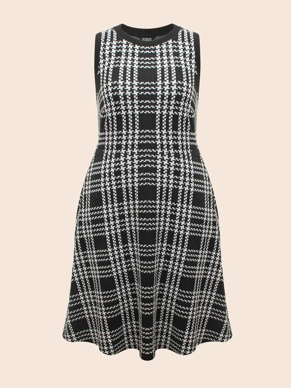 Plaid Round Neck Tank Dress