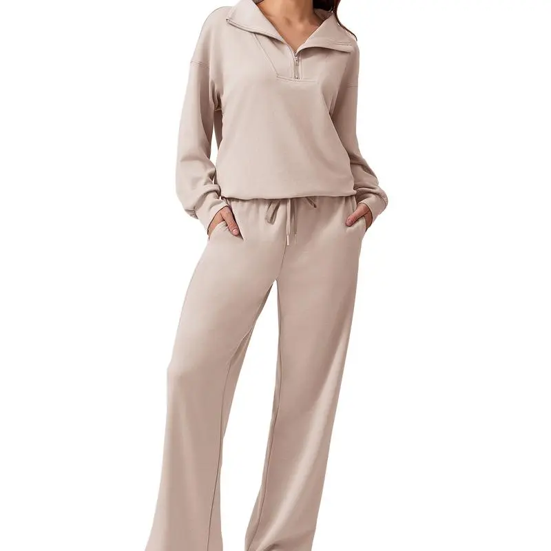 Women’s 2-Piece Sweatsuit – Half-Zip Pullover & Joggers