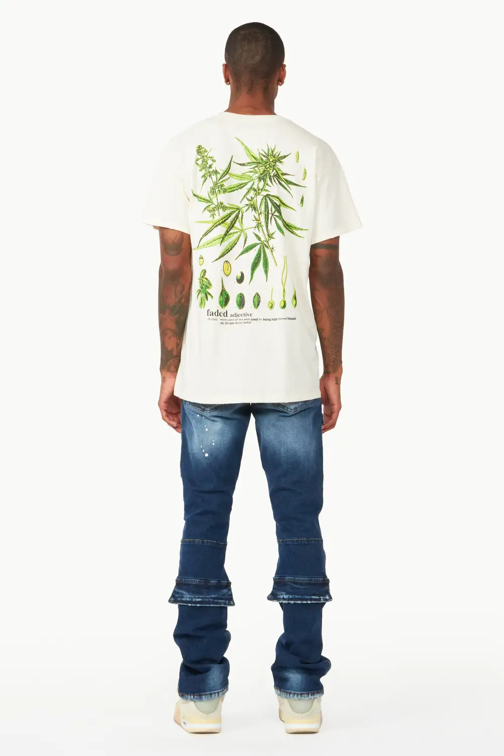 Gannon Dark Blue Stacked Flare Jean