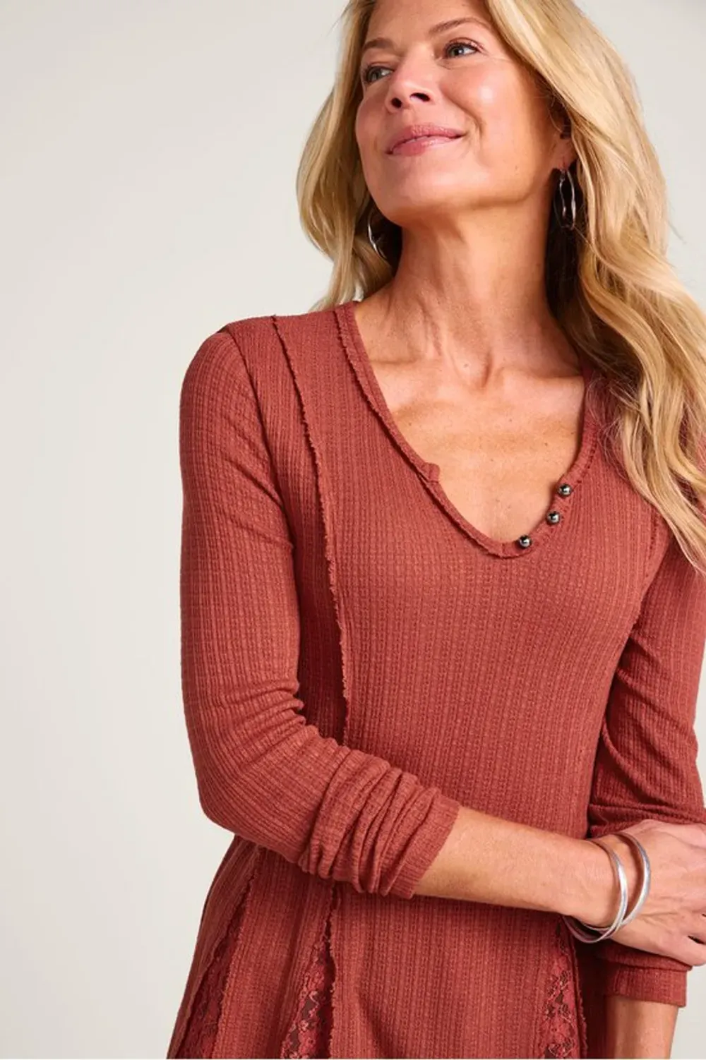 So Smitten Long Sleeve Pointelle Top