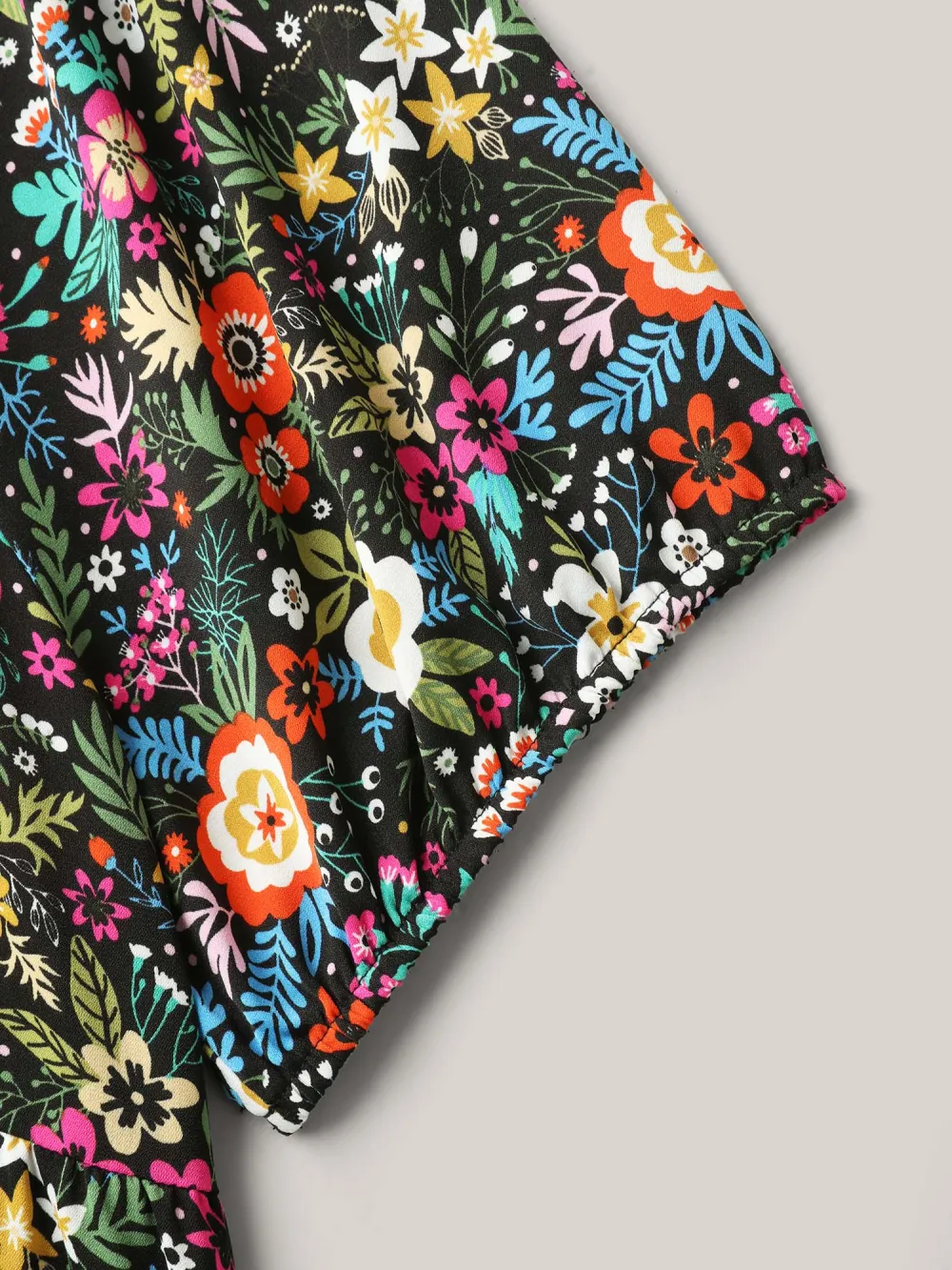 Floral Square Neck Fit and Flare Blouse