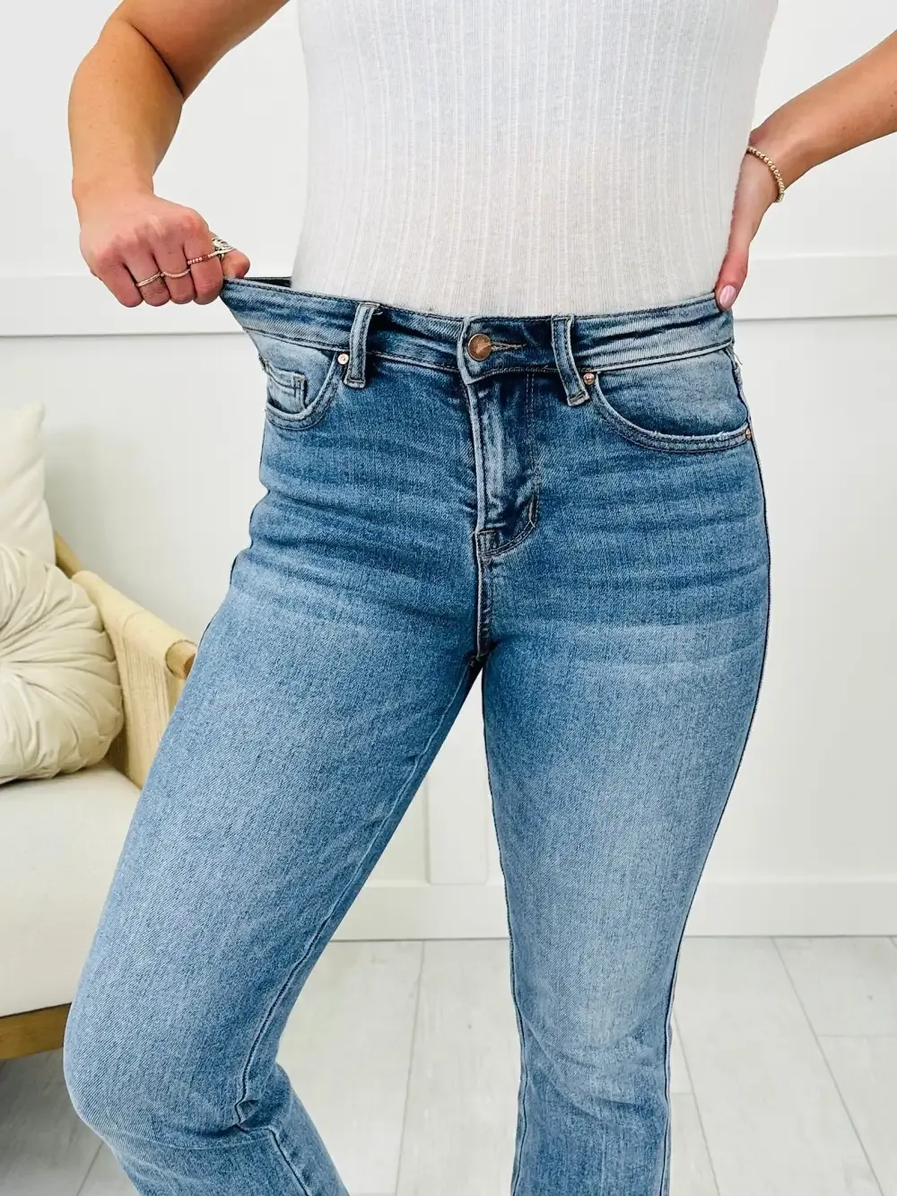 Kick Back And Relax Kick Flare Cropped Jeans in Reg/Curvy