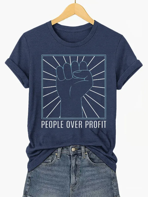 Women'S T-Shirt Women'S FDT “Power To The People” Print Casual T-Shirt