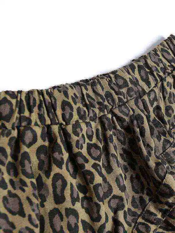 Camouflage Cropped Mesh Splicing Skirt