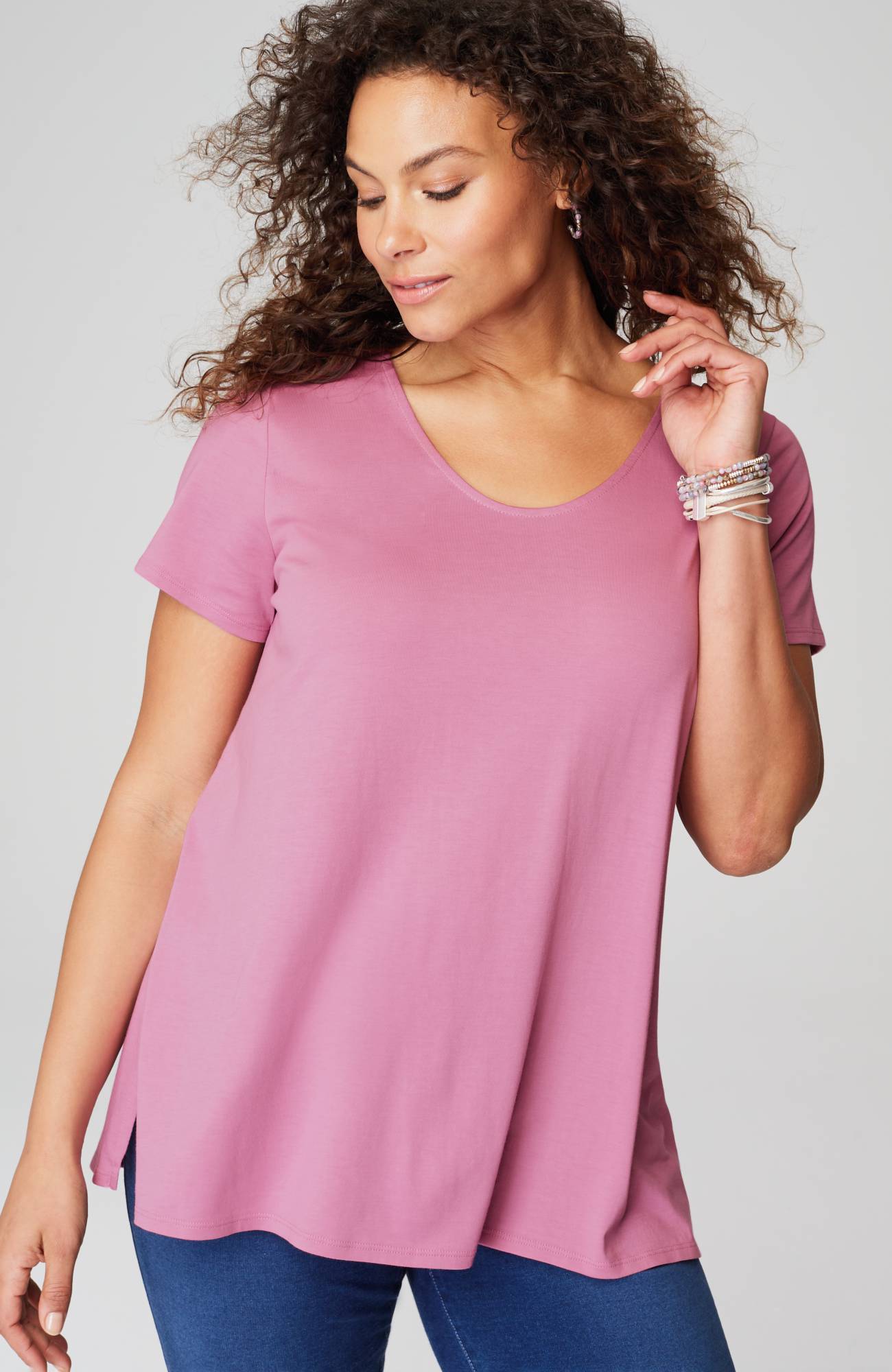 pure jill side-slit elliptical tee