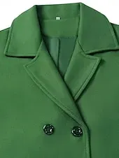 Women's Winter Coat Coat Cloak / Capes Windproof Warm Pocket Casual Street Style Plain Vacation Work Street Daily Wear Single Breasted Turndown Loose Fit Long Sleeve Outerwear Red Blue Green Fall