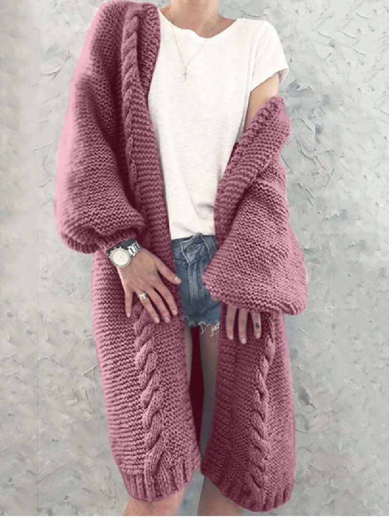 Autumn/Winter Loose Mid-Length Sweater Cardigan