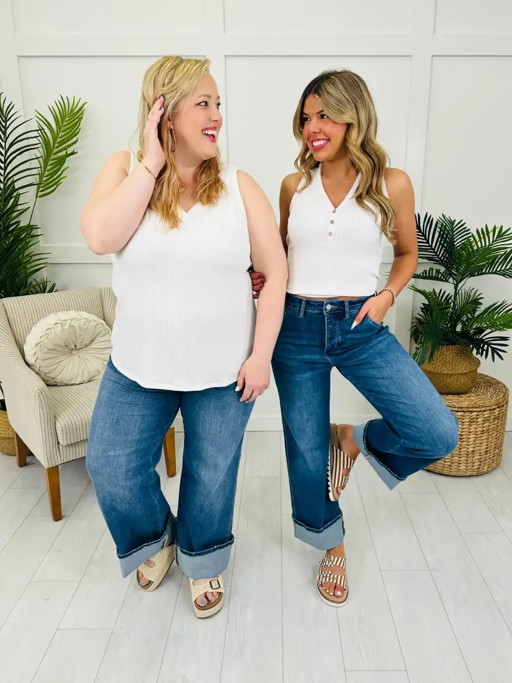 Mica Cuff it Up Wide Leg Jeans