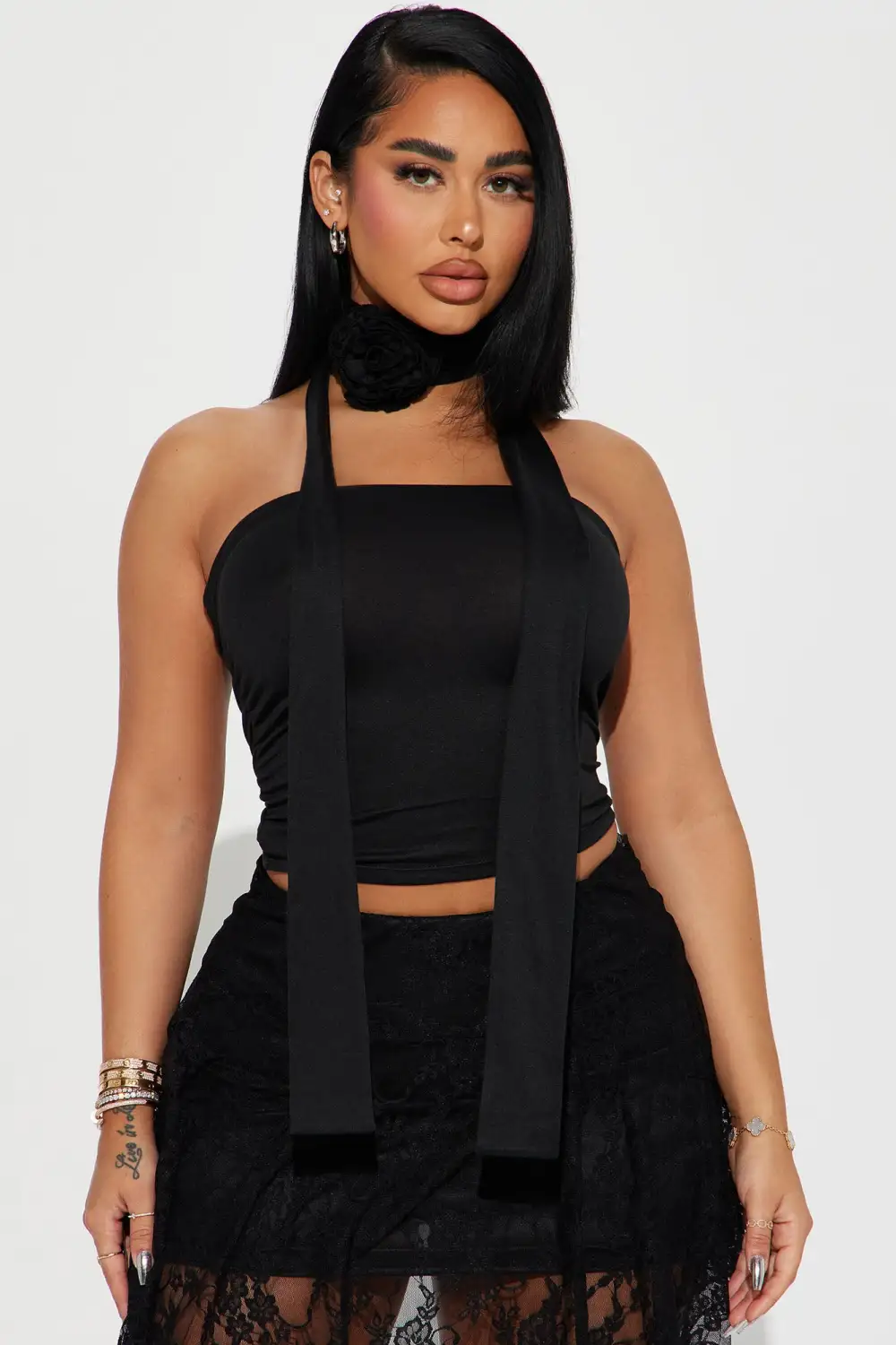 Rosalie Ruched Top - Black