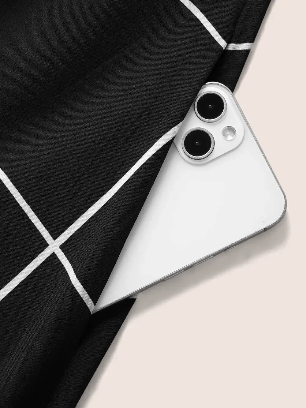 Plaid Shirt Collar Button Detail Belted Dress