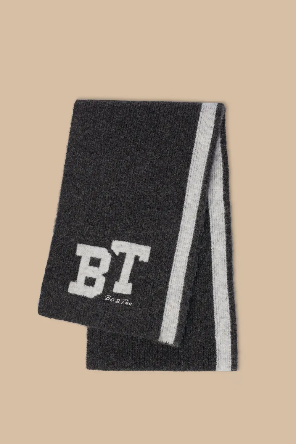 Oversized Knit Scarf in Charcoal Marl