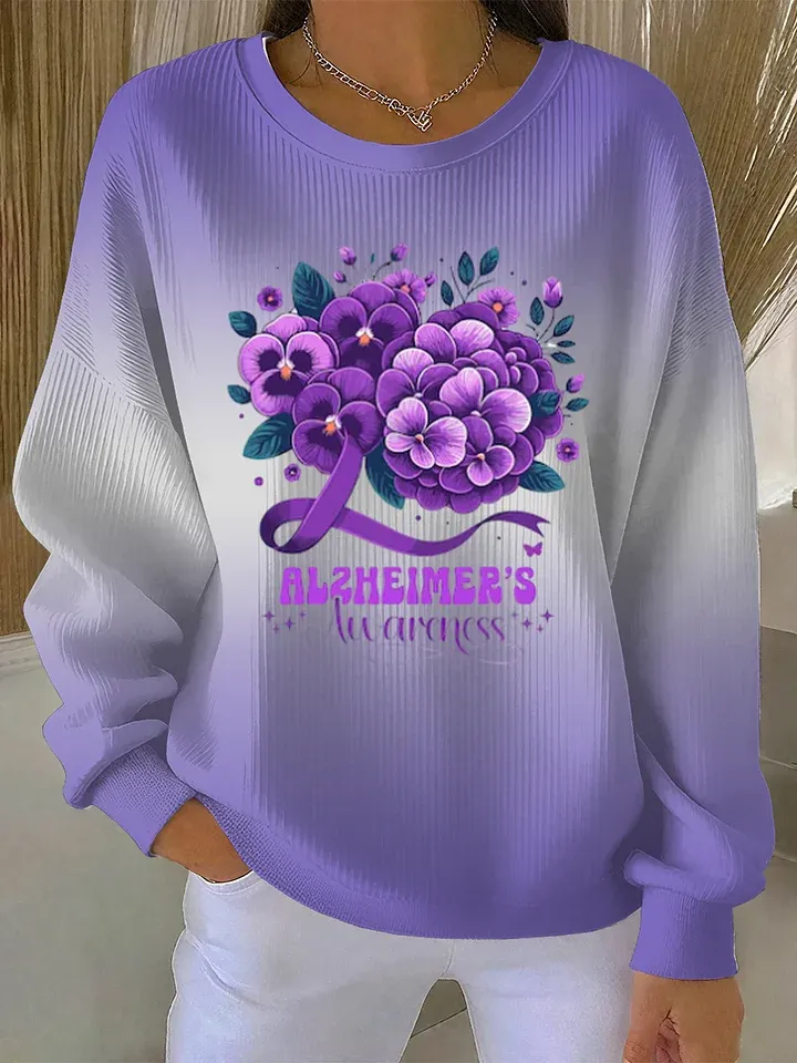 Vintage Alzheimer's Awareness Art Print Casual Sweatshirt