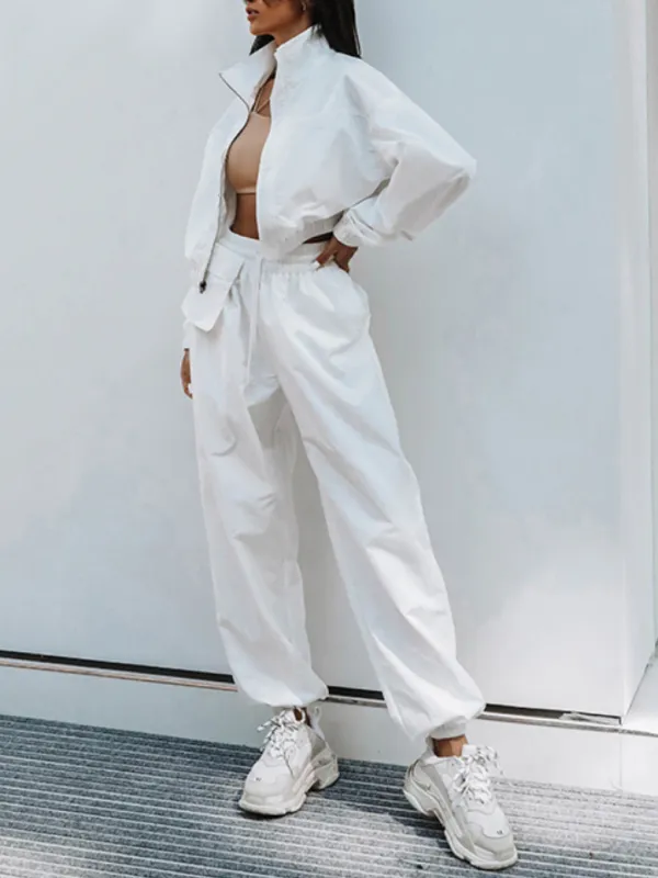 Cardigan Long-sleeved Top Loose Trousers Two-Piece Suit