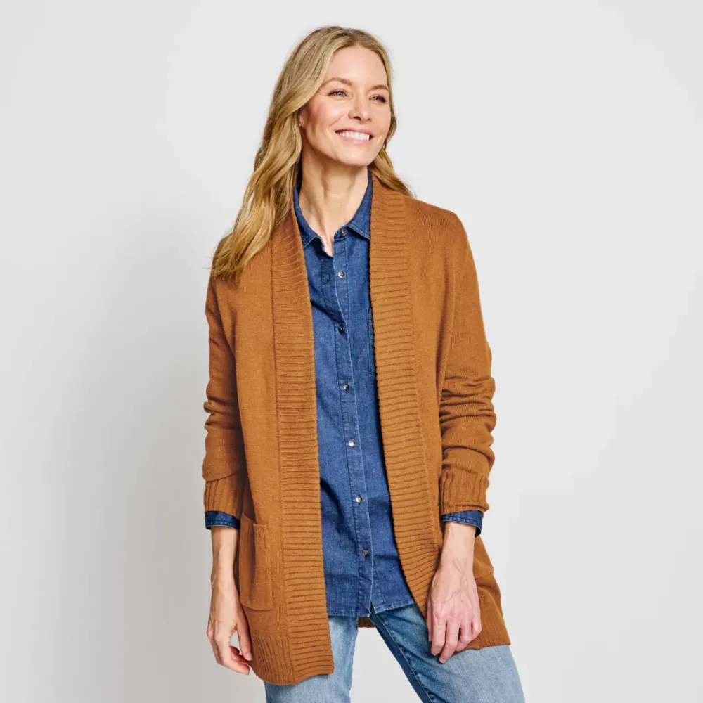 Evergreen Long Open Cardigan