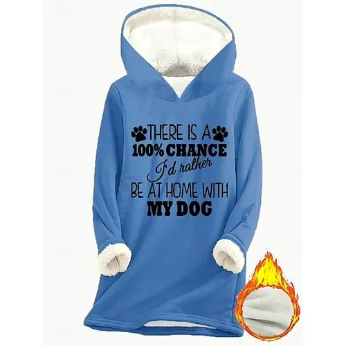 Women's Daily Hoodie Long Sleeve Hooded Graphic Letter Drawstring Print Casual Daily Black Pink Blue Fall Loose Fit