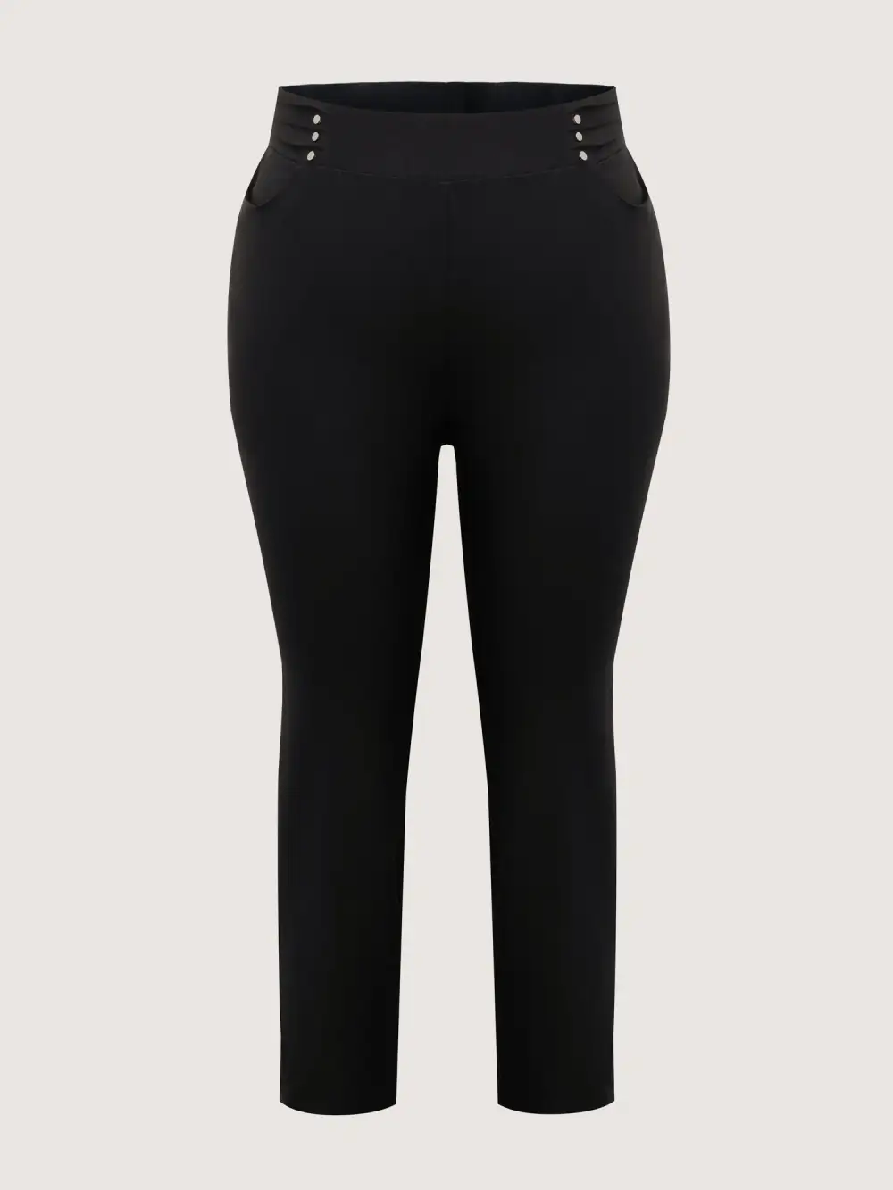 Rivets Wide Waistband Stretchy Pants