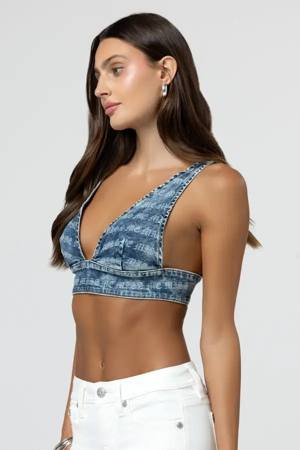 Icon Denim Bralette Top