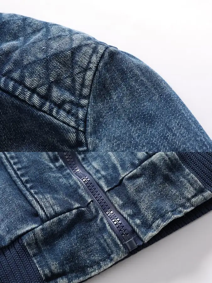 Men's Vintage Washed Denim Plus Fleece Warm Outdoor Jacket