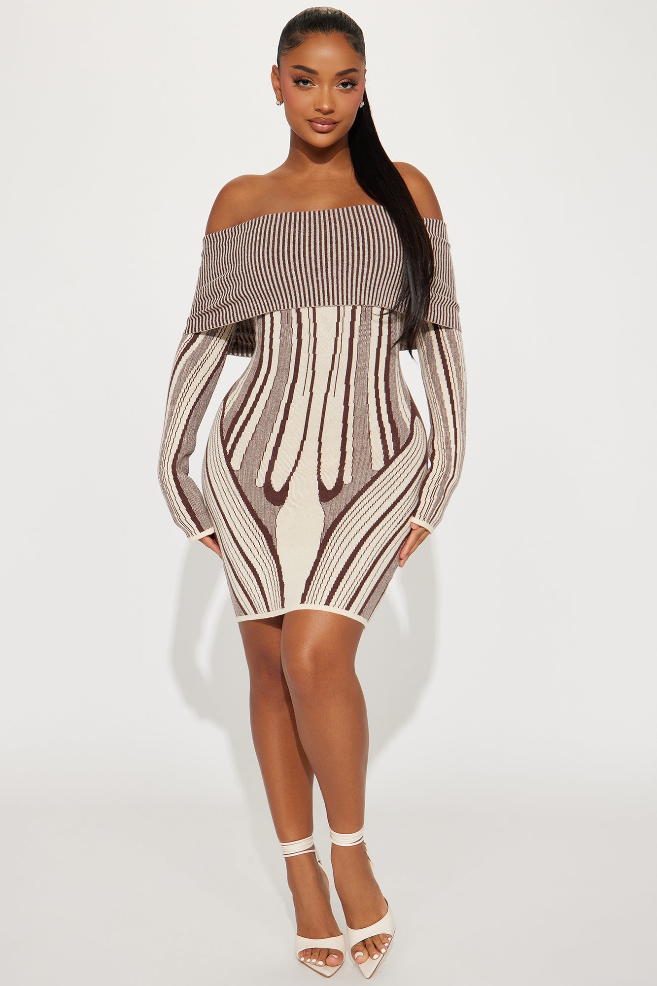Alyssa Sweater Mini Dress - Cream/combo