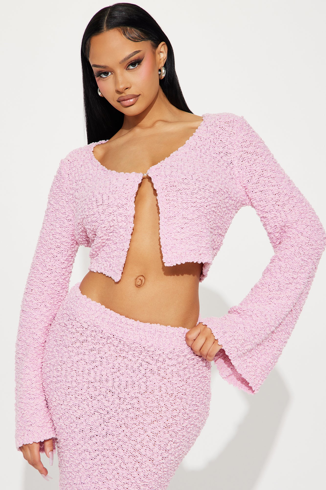 Shanelle Sweater Skirt Set - Pink