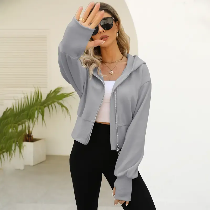 Women's Stylish Athletic Cropped Hoodie