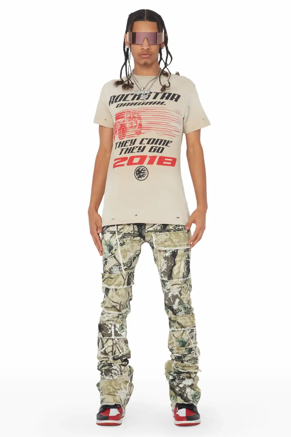 Petrus Tree Camo Super Stacked Flare Jean