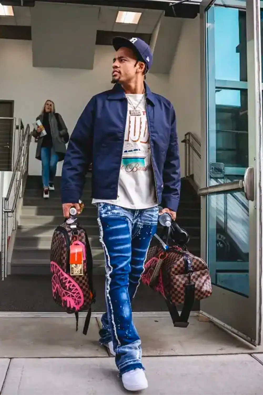 Carson Blue Stacked Flare Jean