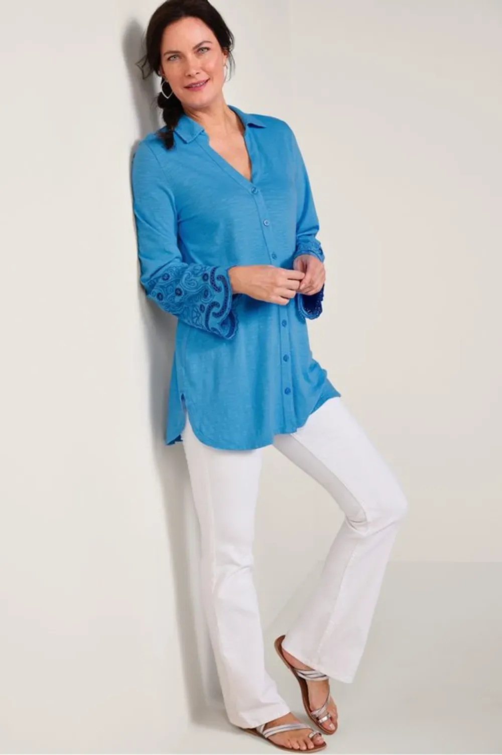 Sylvette Embroidered Tunic Big Shirt