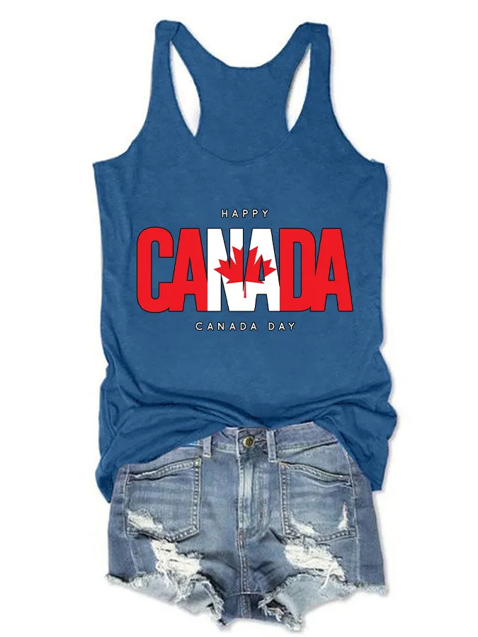 Women's Happy Canada Day Crew Neck Vest