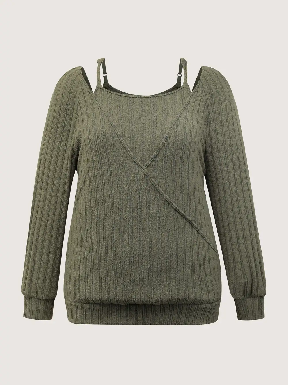 2-In-1 Textured Shoulder Straps Sweatshirt
