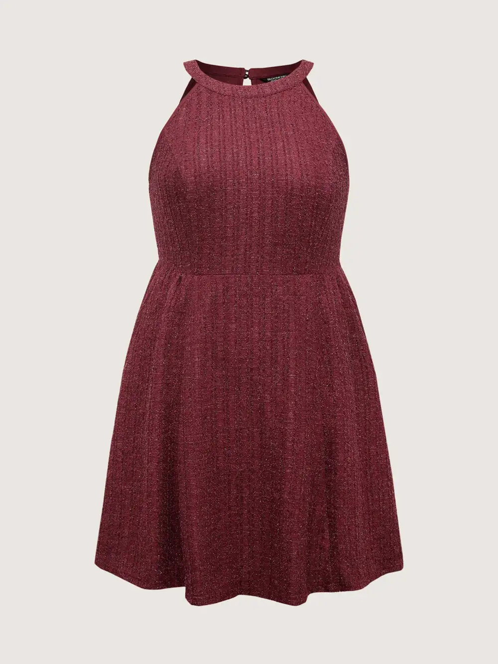 Tweed Textured Halter Neck Mini Dress