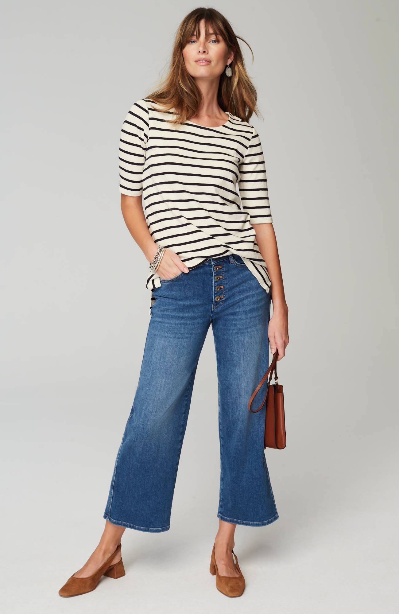 pima-slub scoop-neck side-slit tee