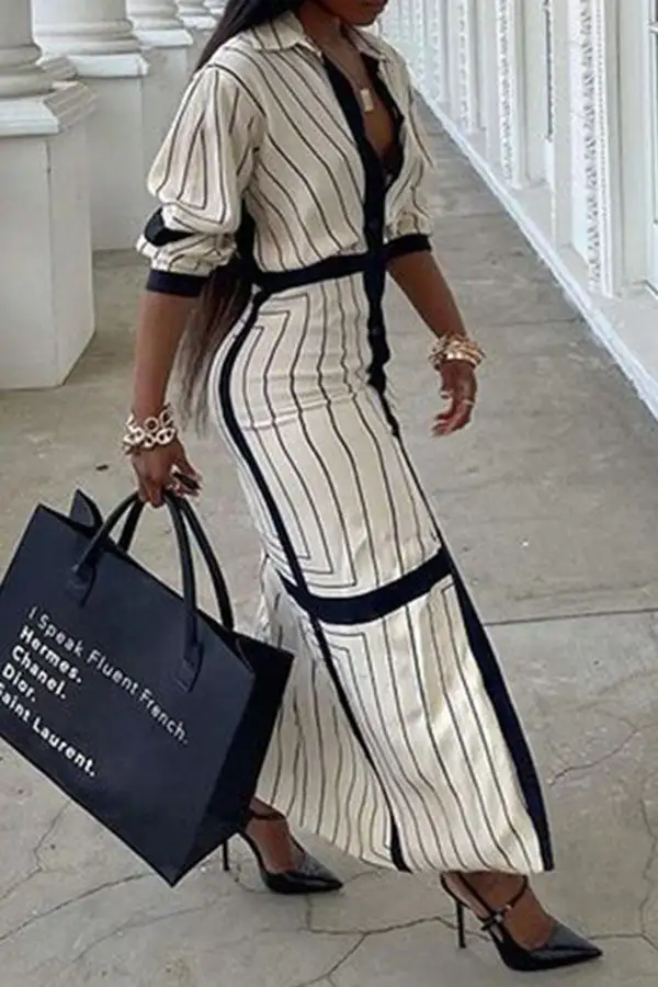 Geometric Print Modern Maxi Dress