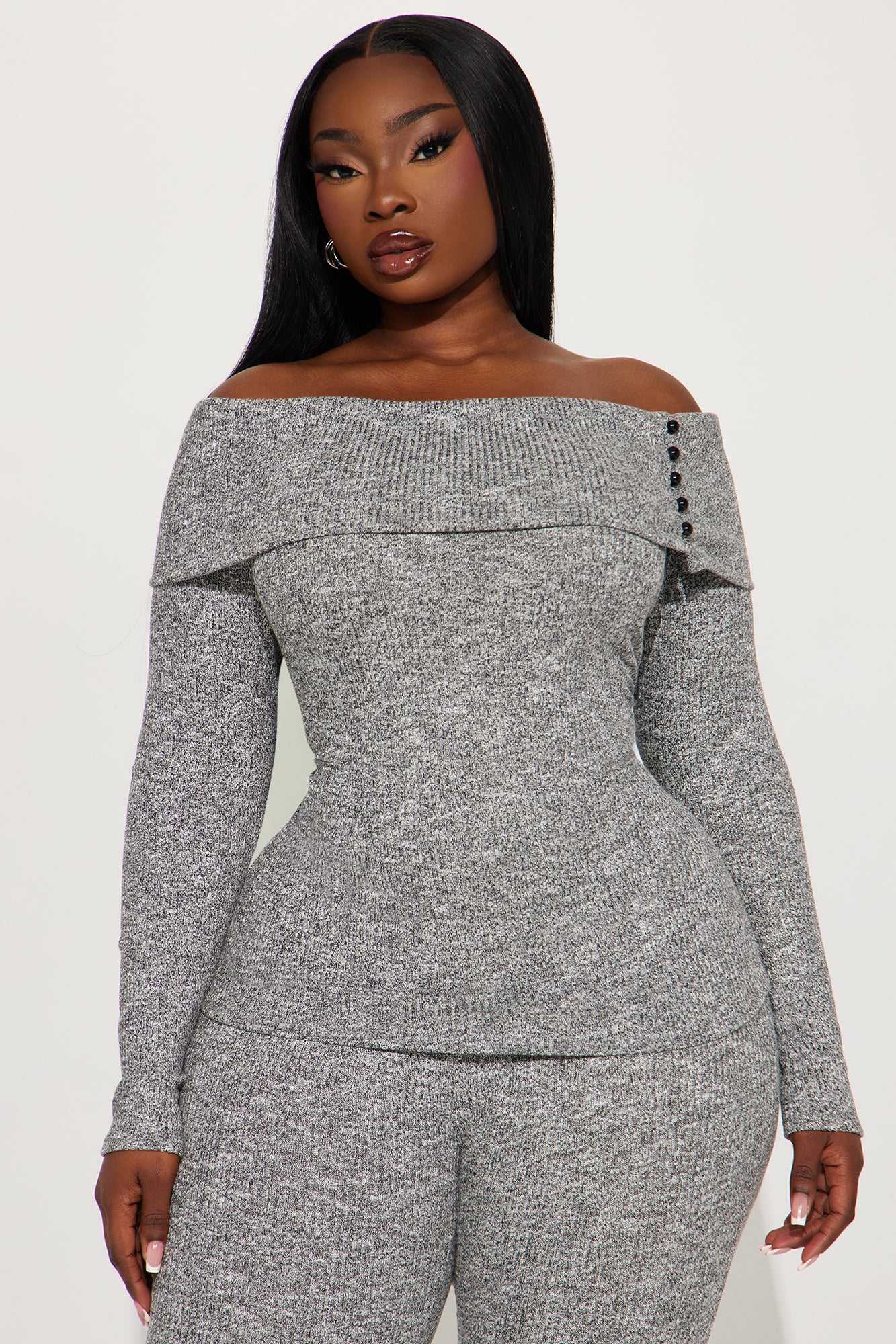 Chilly Nights Pant Set - Heather Grey
