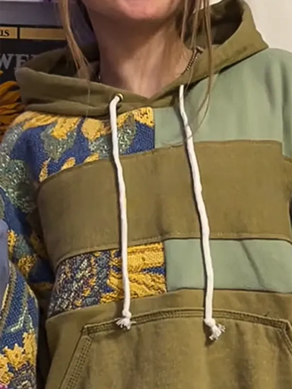 Green Streetwear Leisure Hoodie Sweatshirts