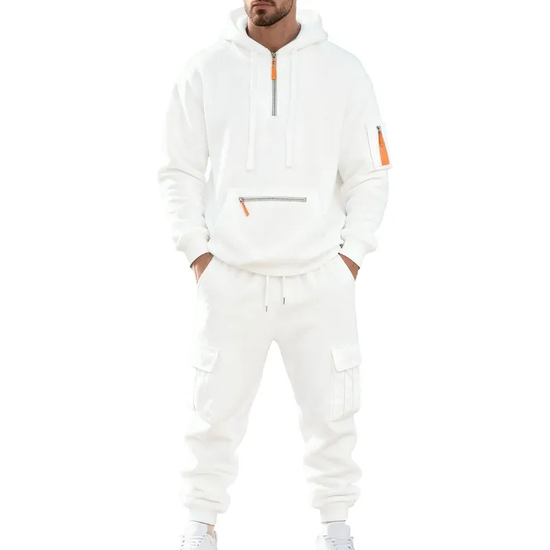 Men's 8-Sets Hoodie & Cargo Pants Tracksuit Set