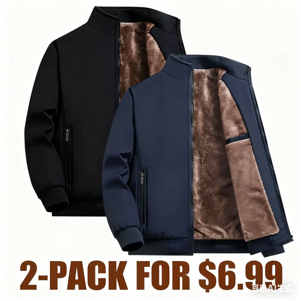 🔥Last Day 48% Off-Men’s Thermal Fleece Zip Jacket – Warm, Durable Outerwear for Fall & Winter Adventures