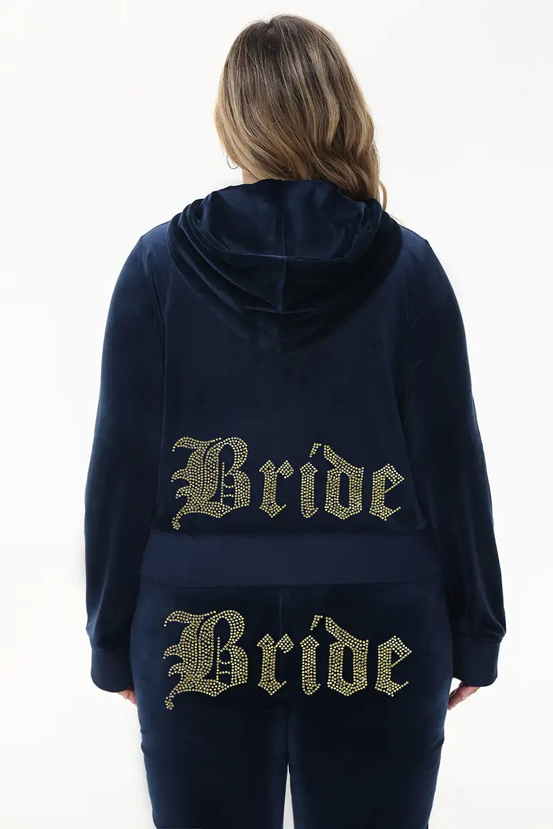 Bride Big Bling Velour Hoodie
