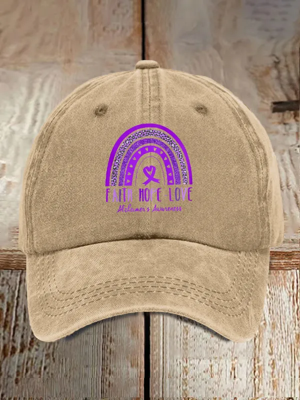 Faith Hope Love Alzheimer'S Awareness Baseball Caps