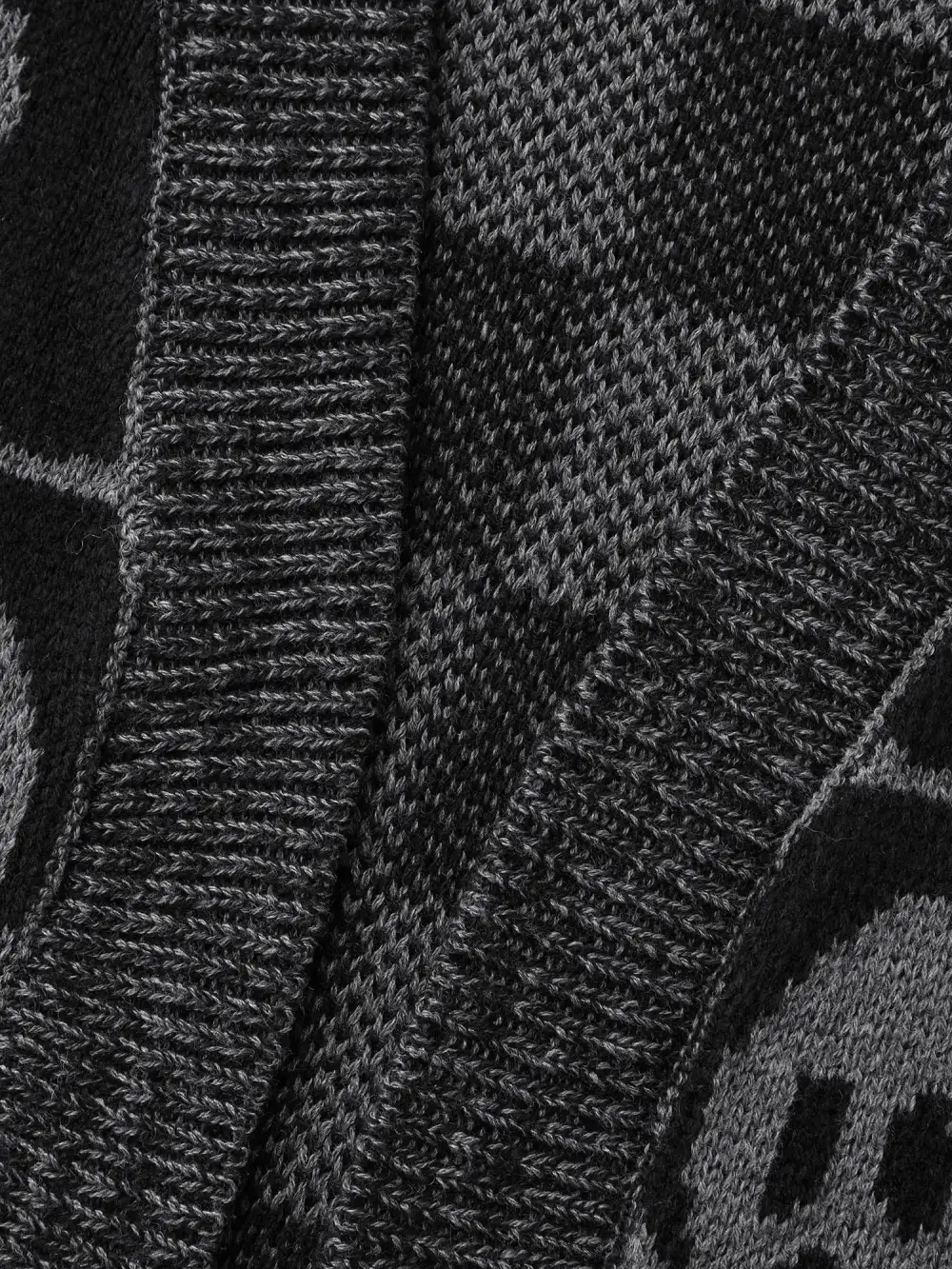 Ghost Checkered Jacquard Arc Swing Cardigan