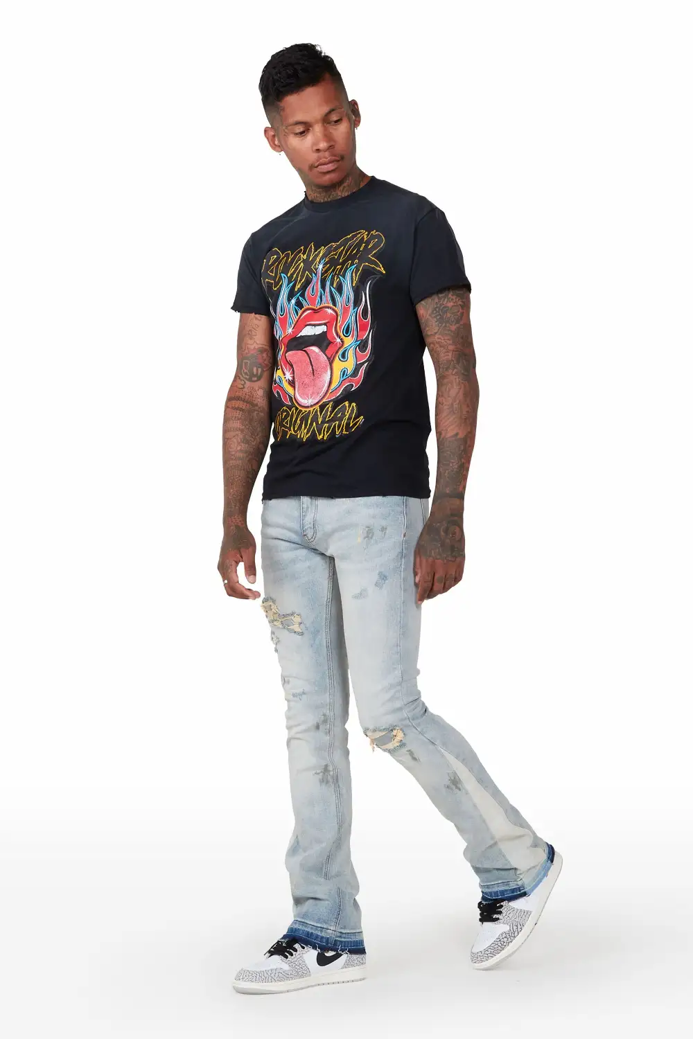 Yael Blue Stacked Flare Jean