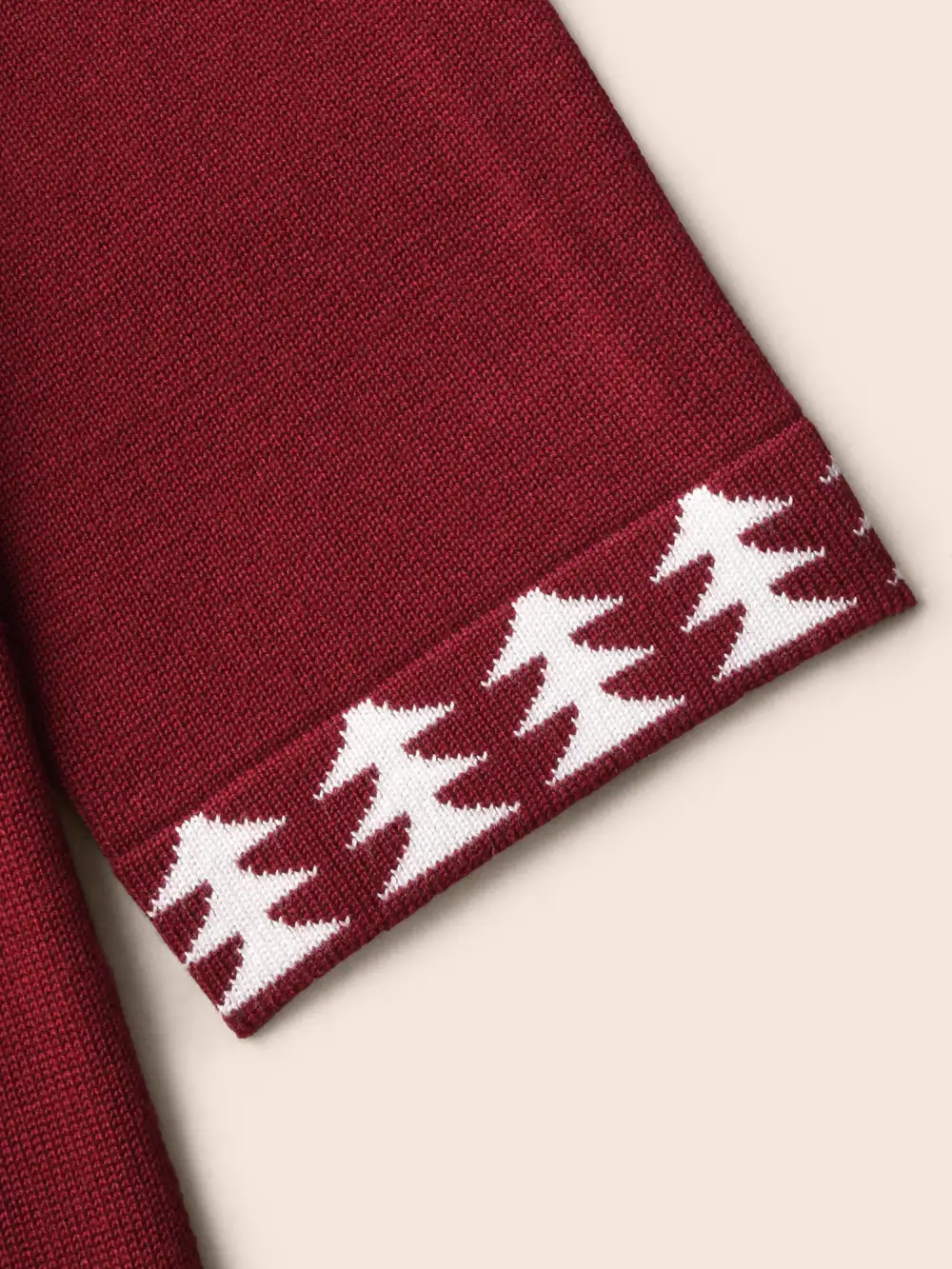 Holiday Pattern Hem Lapel Collar Knit Cardigan