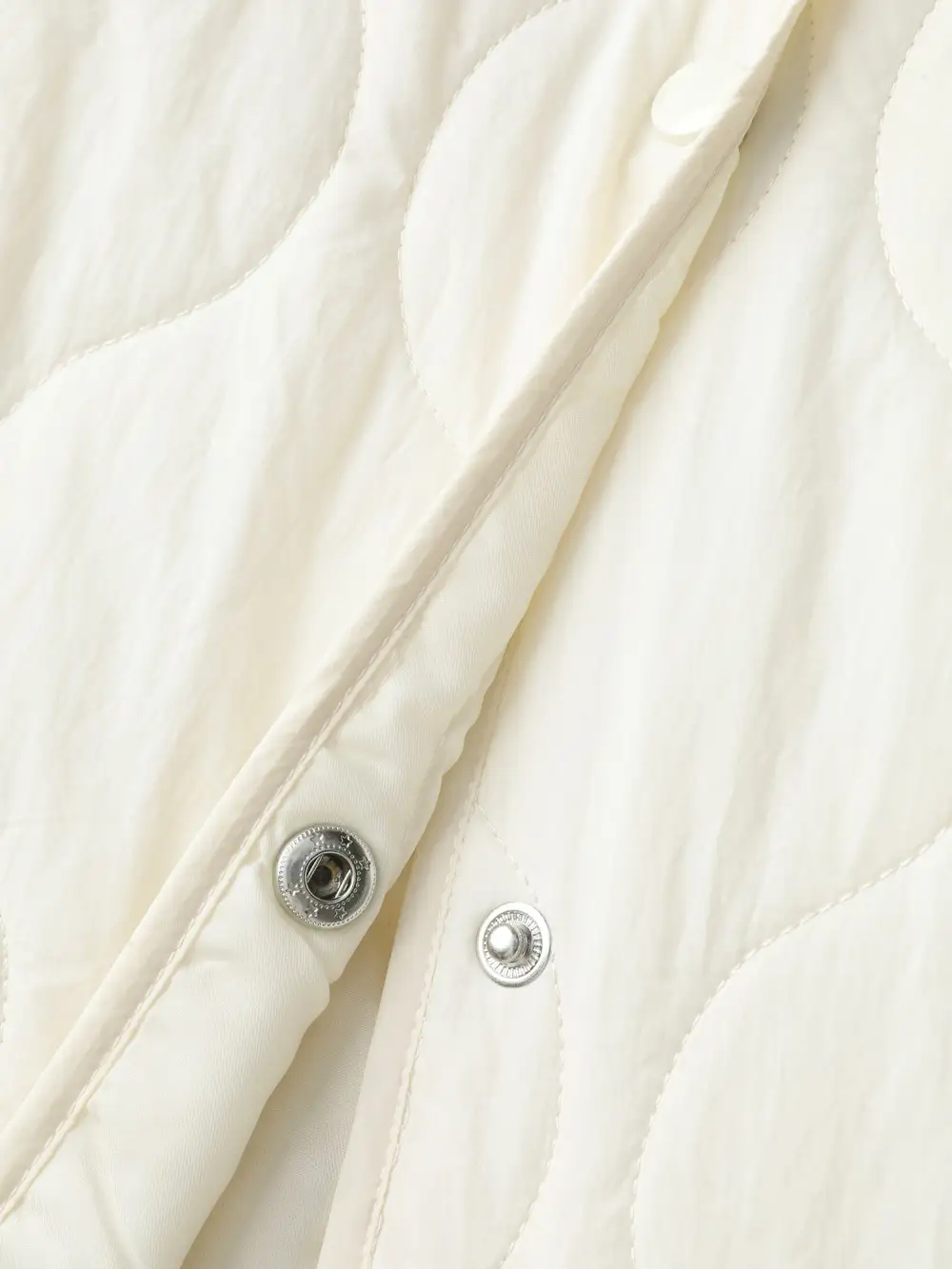 Quilted Cotton Button Round Neck Jacket